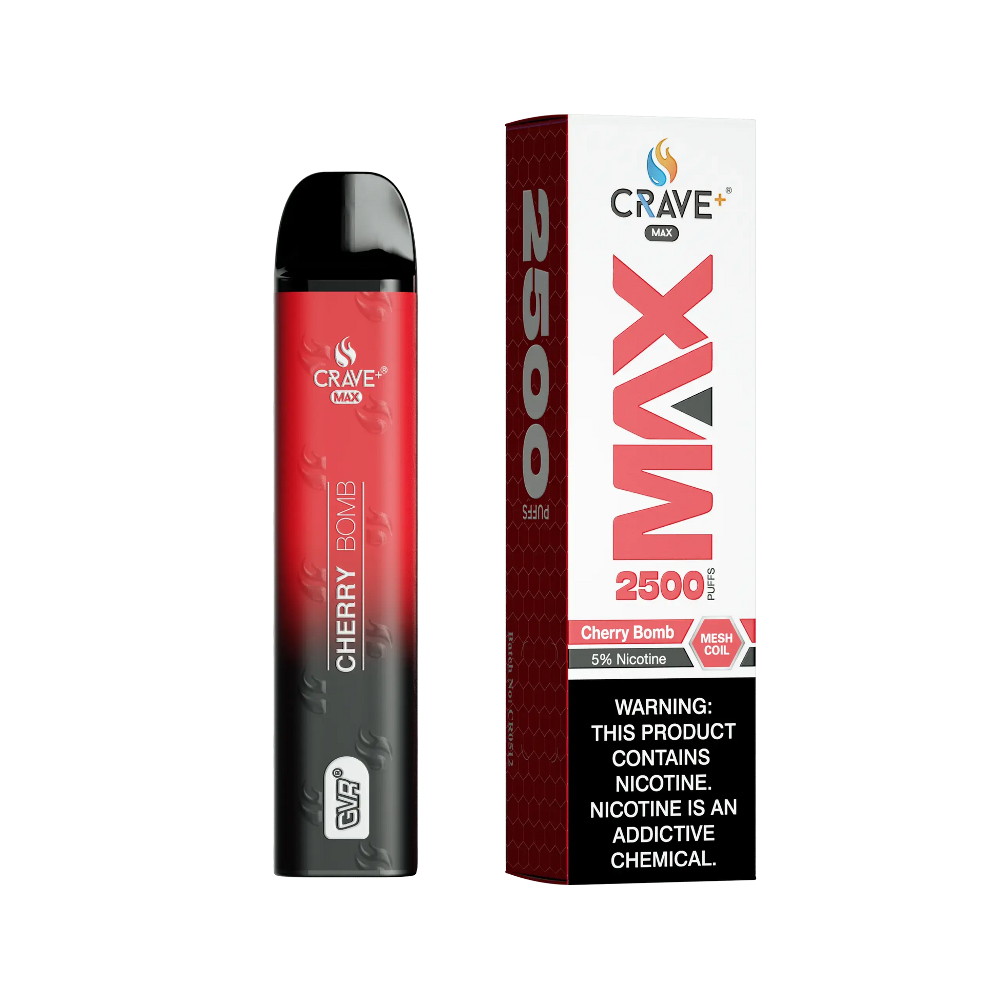 Crave Max Vape - 2500 Puffs Mesh Coil Crave, Crave Max Vape cherry bomb