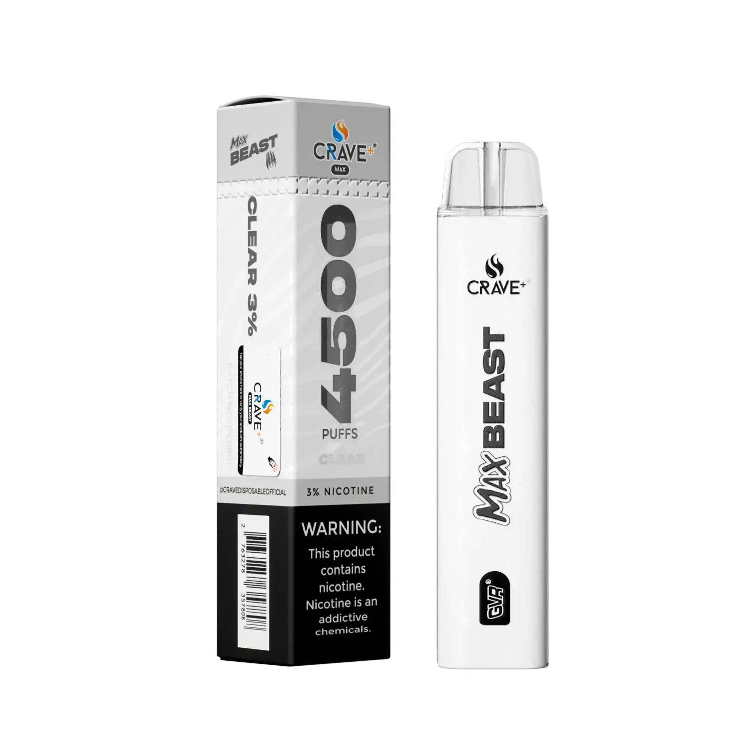 Crave Max Beast 4500 Puffs - VSZN, Crave Max Beast clear 3%
