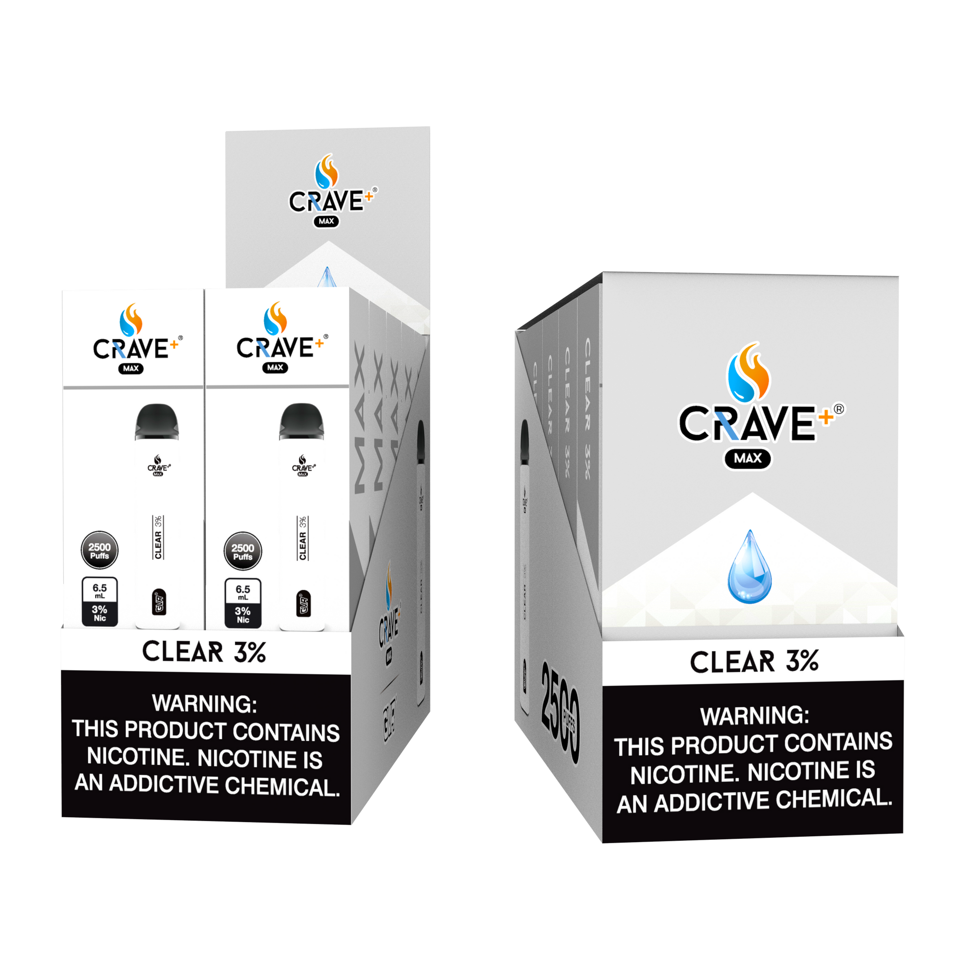 Crave Max 2500 - Clear 3% Box