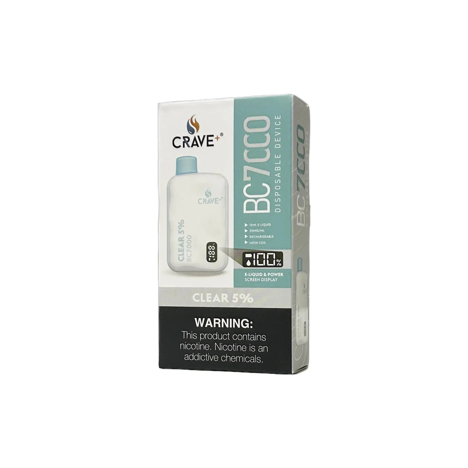 Crave BC7000 Puffs - VSZN, Crave BC7000 Crave clear 5%, crave clear 5% vape bc7000, clear 5% bc7000 vape
