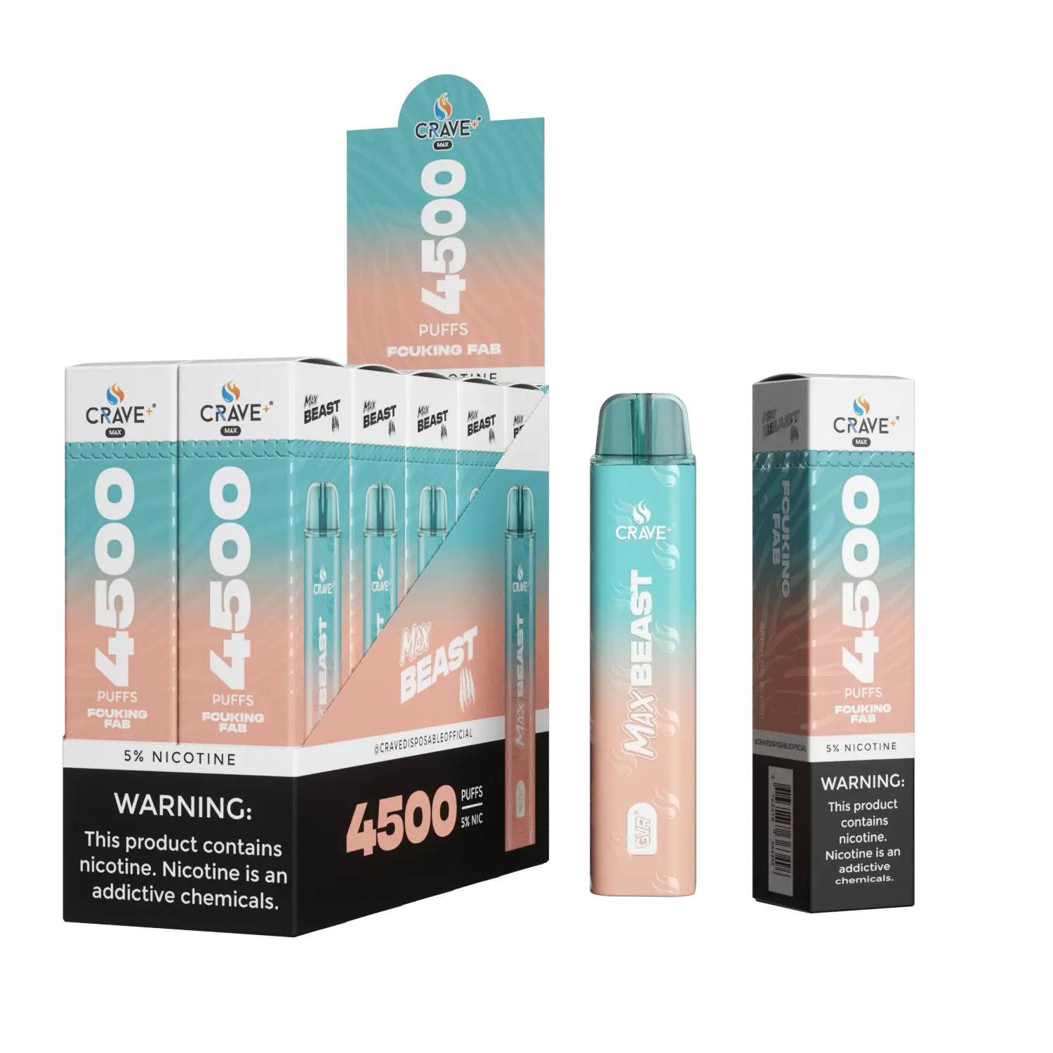 Crave Max Beast 4500 (BOX DEAL) Crave, crave max beast fcuking fab