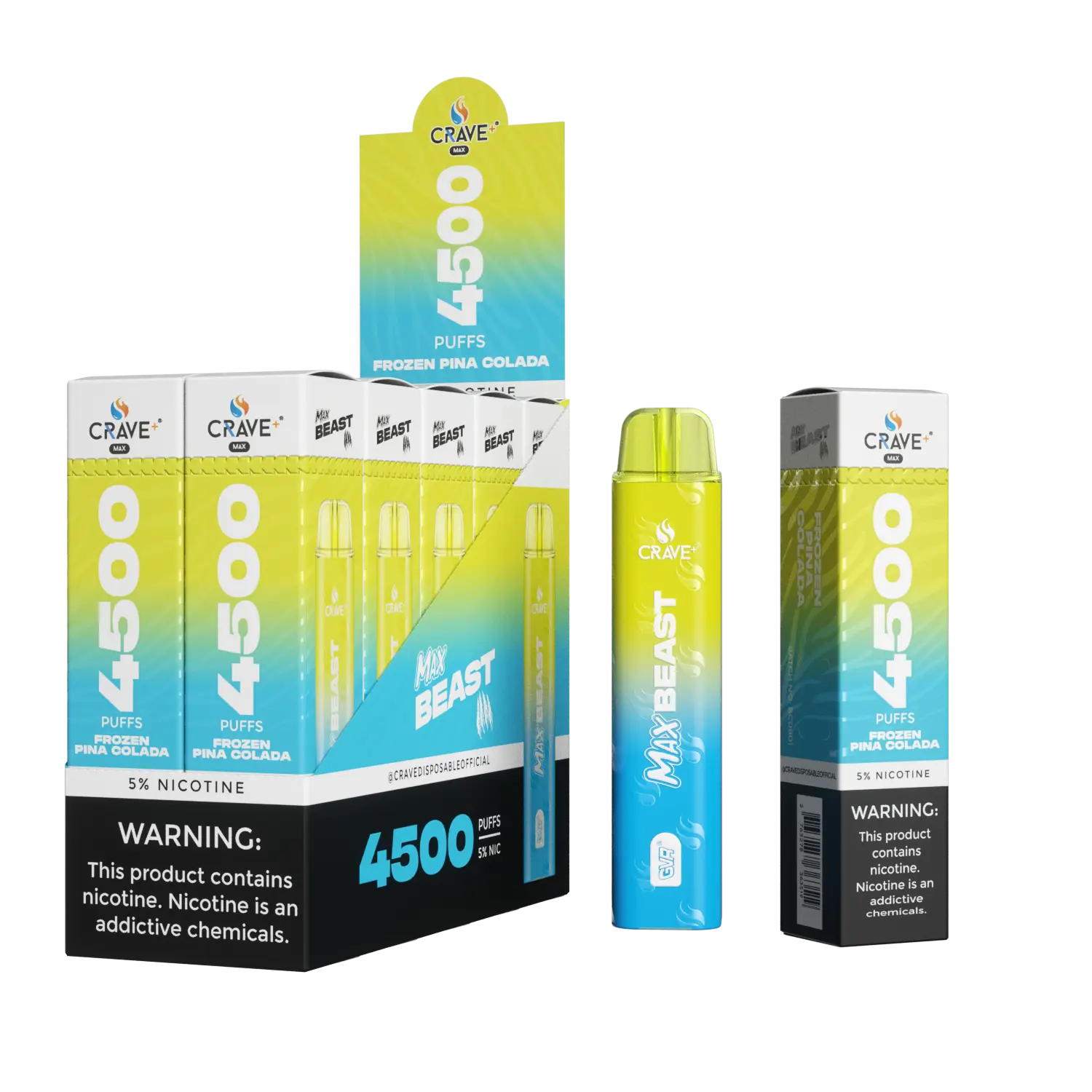 Crave Max Beast 4500 (BOX DEAL) Crave, crave max beast frozen pina colada