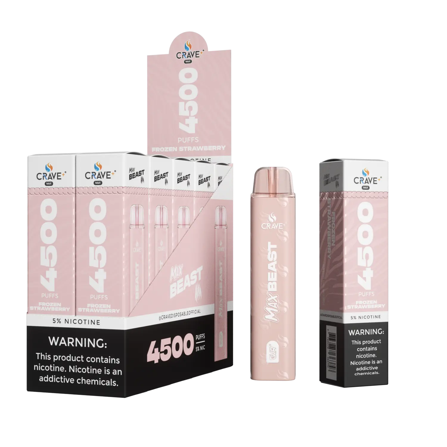 Crave Max Beast 4500 (BOX DEAL) Crave, crave max beast frozen strawberry