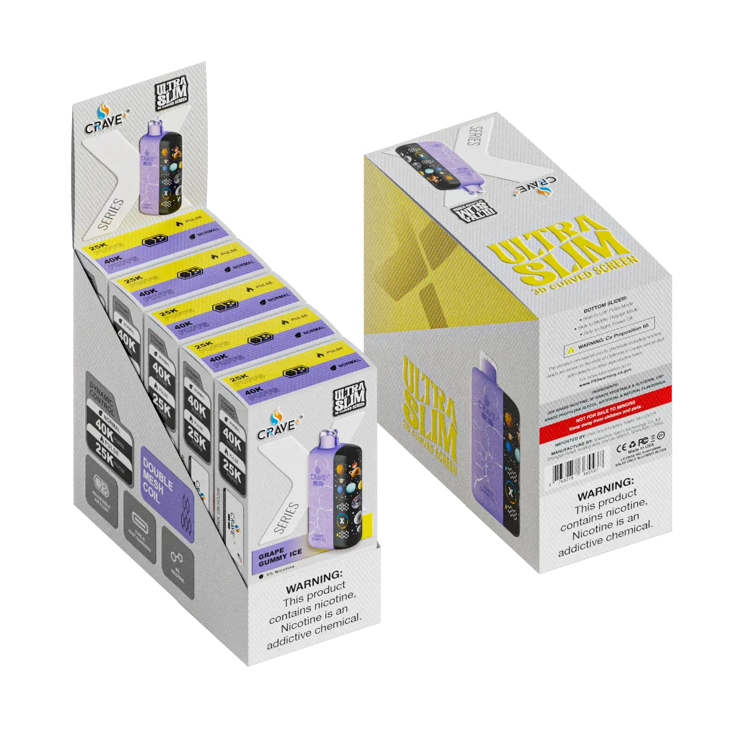 Crave X – Ultra Slim 40K / 25K Puffs (BOX DEAL) Crave, Crave X – Ultra Slim 40K / 25K Puffs Crave, crave x millyz, millyz crave x vape, millyz vape crave, crave vape millyz, rave x millyz, crave ultra slim vape millyz, crave x grape gummy ice vape millyz