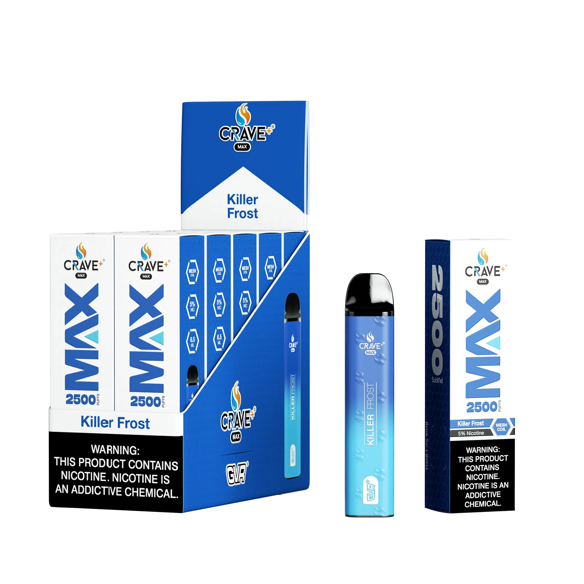 Crave Max Vape - 2500 Puffs Mesh Coil (BOX DEAL) Crave, crave max killer frost