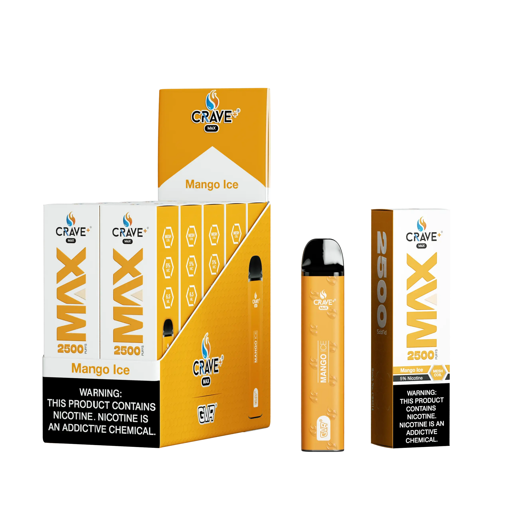 Crave Max Vape - 2500 Puffs Mesh Coil (BOX DEAL) Crave, crave max mango ice