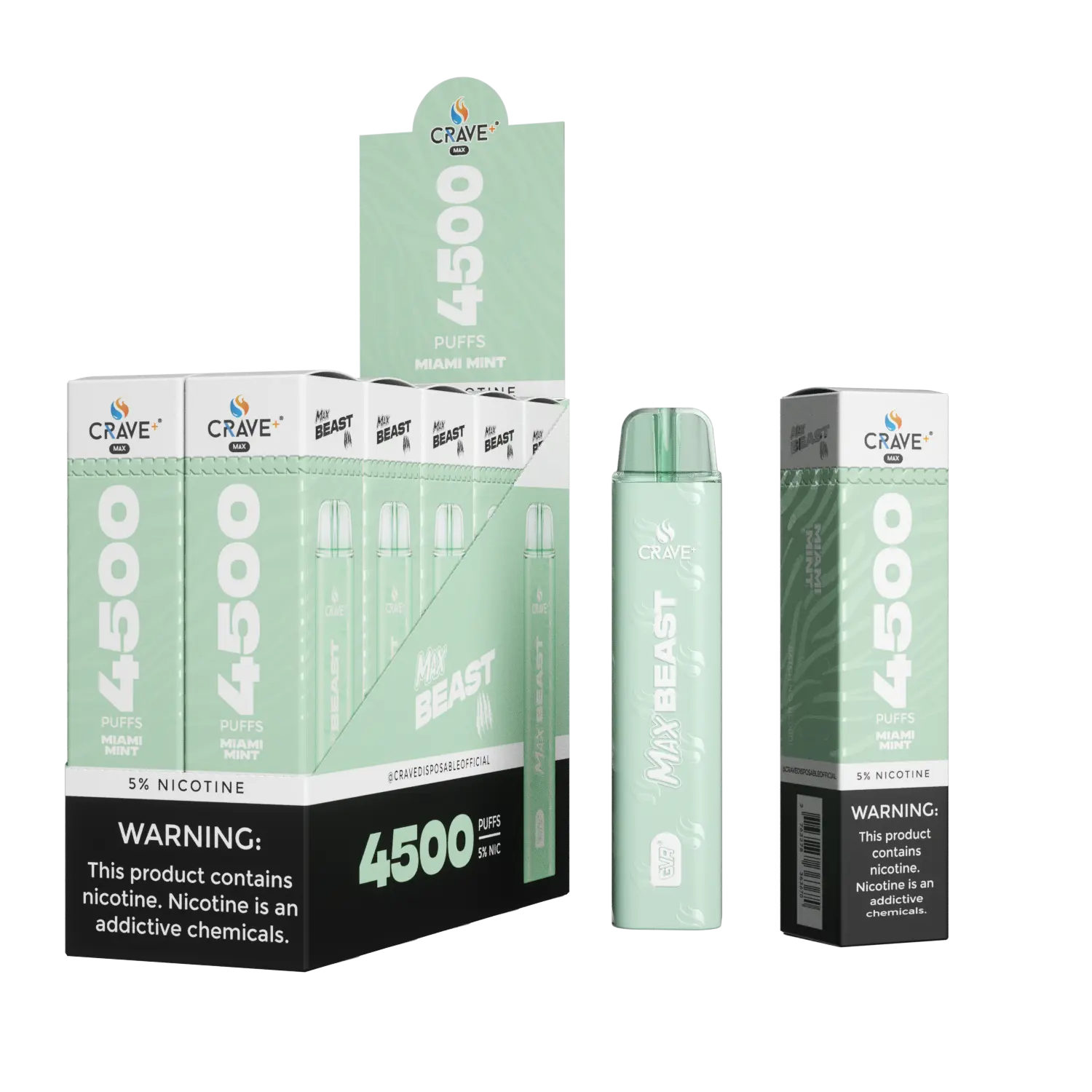 Crave Max Beast 4500 (BOX DEAL) Crave, crave max beast miami mint