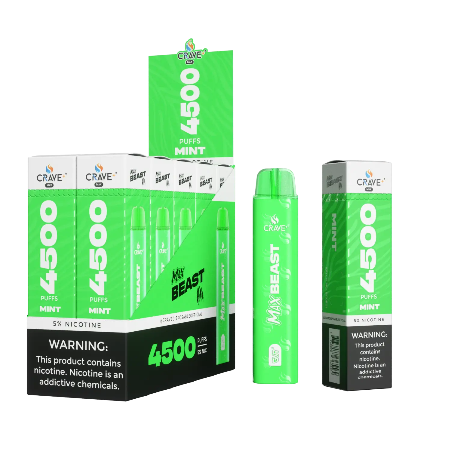 Crave Max Beast 4500 Puffs (BOX DEAL) - VSZN, crave max beast mint