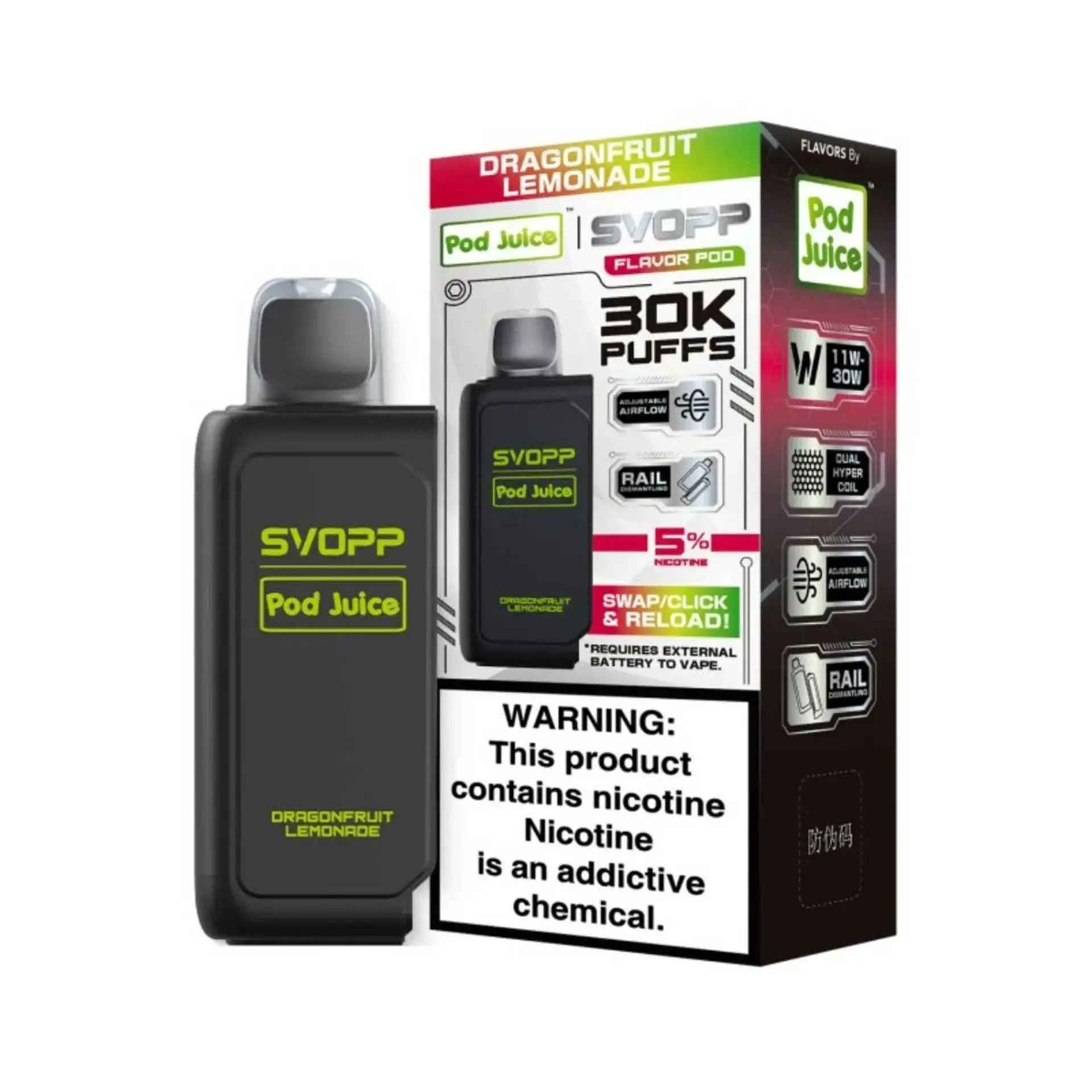 OXBAR x Pod Juice Svopp Pre-Filled Disposable Pod (30000 Puffs) OXBAR X POD JUICE, oxbar dragonfruit lemonade svopp, svopp dragonfruit lemonade