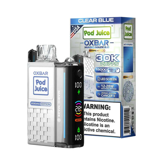 OXBAR x Pod Juice Magic Maze 30000 OXBAR X POD JUICE, oxbar clear blue