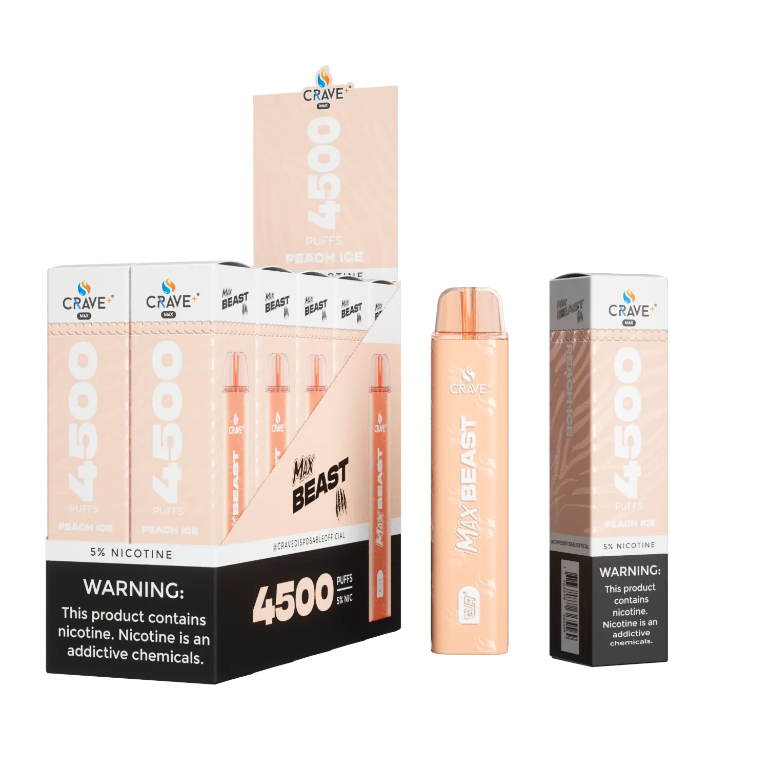 Crave Max Beast 4500 Puffs (BOX DEAL) - VSZN, crave max beast peach