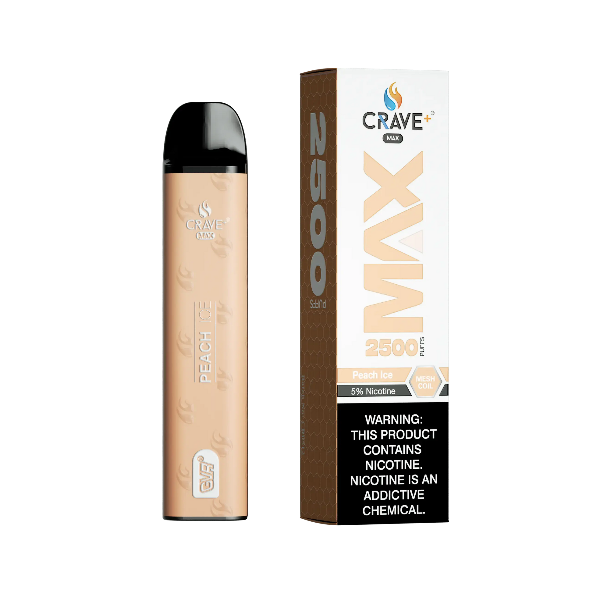 Crave Max Vape - 2500 Puffs Mesh Coil Crave, Crave Max Vape peach ice