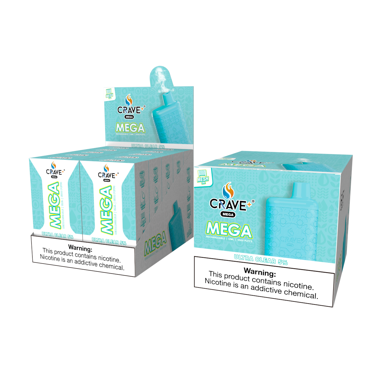 Crave Mega 5500 Ultra Clear 5% Box