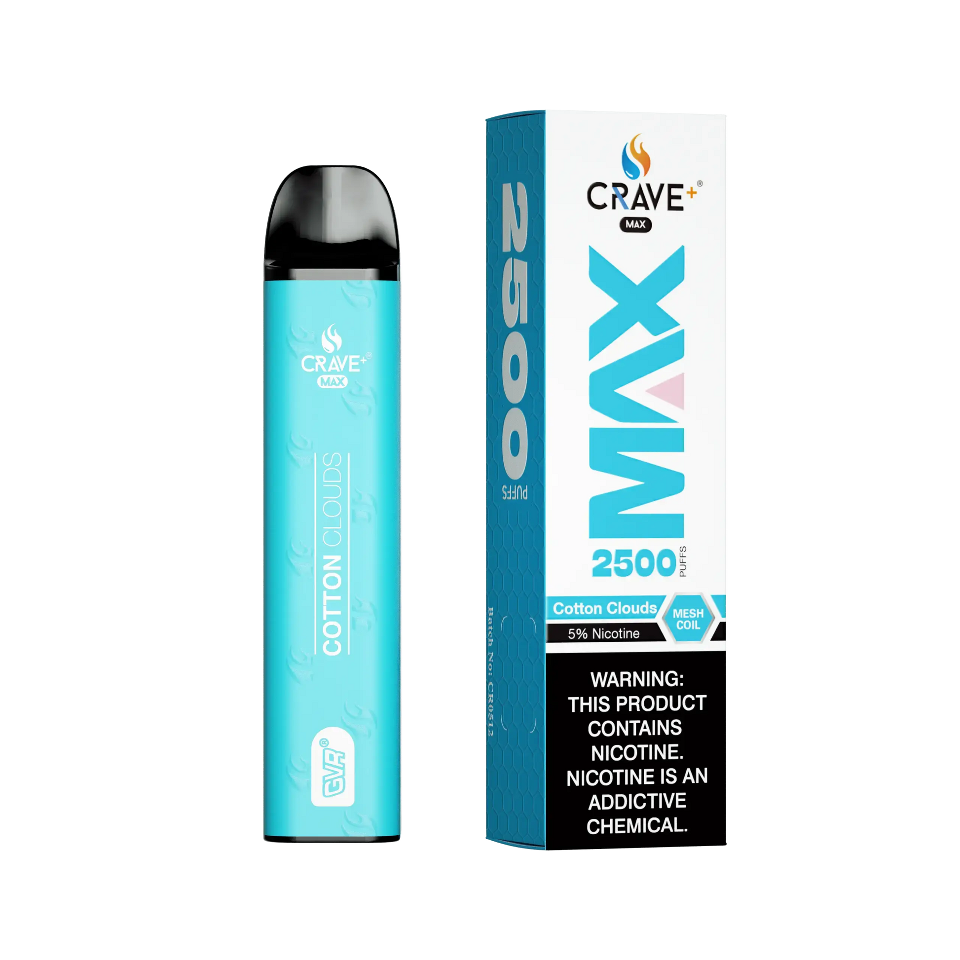Crave Max Vape - 2500 Puffs Mesh Coil Crave, Crave Max Vape cotton clouds
