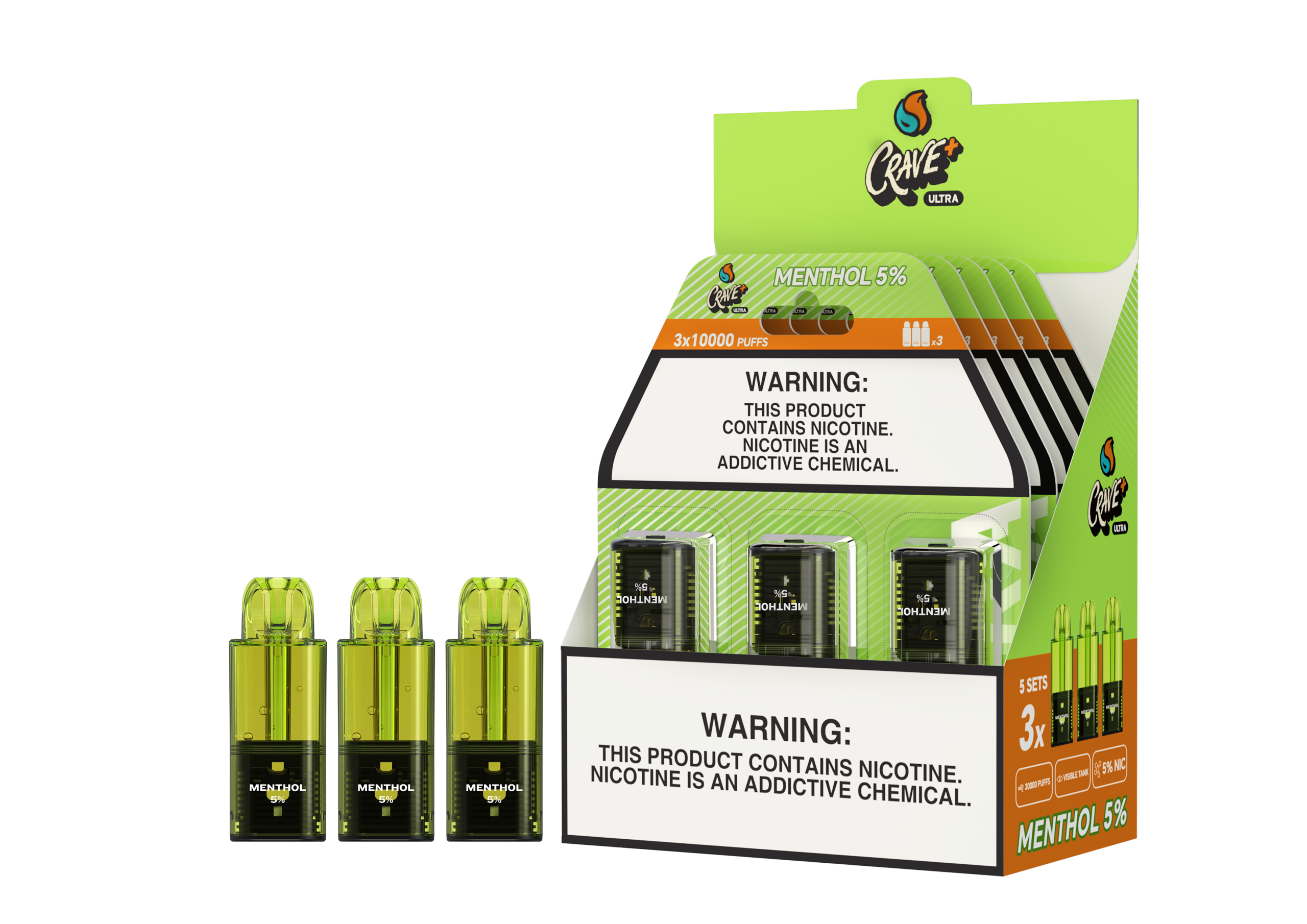 crave menthol vape Ultra Pods 20K Puffs Coil Resistance:Meshed Coil - 0.6 Ω Salt Nicotine Foger Vape Wholesale —
